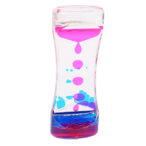 Colorful Liquid Motion Bubbler Timer, Oil Hourglass Liquid Sensory Toy Fascinating Visual Effect Long Life for Desktop Blue Pink