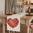 thumbnail image 2 of Table Runners 90 Inches Long Dress Scarves, Valentine's Day Farmhouse Coffee/Dining/Kitchen Table Runner for Living Room, Red Love Polka Dots Line Minimalist Beige 13x90 Inch, 2 of 9