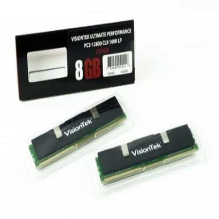 - VisionTek 8GB (2x4GB) DDR3 1600 MHz (PC3-12800) CL9 DIMM Low Profile Heat Spreader, Desktop Memory - 900402