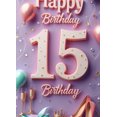 thumbnail image 4 of Glitter Design Birthday Banner Decorative Crown Pink Balloons Celebration Background for Birthday Party Teenage Decor Gift Unwrapping, 4 of 7