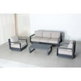 thumbnail image 3 of Paris 4-PC Sofa Set Gray Aluminum Frame in Taupe Cushion, 3 of 4