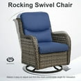 thumbnail image 4 of POCASSY Outdoor Swivel Chair Set of 4, All Weather Gray Wicker Patio Swivel Chairs Set with High Back and Thick Cushion for Garden Balcony Porch - Gray/Blue, 4 of 9