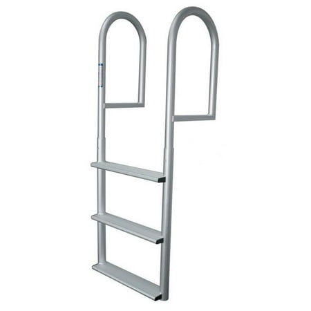 Aluminum 12 Volt Outdoor Step - JIF MARINE DJV4 4-Step Stationary Dock Ladder - Anodized Aluminum