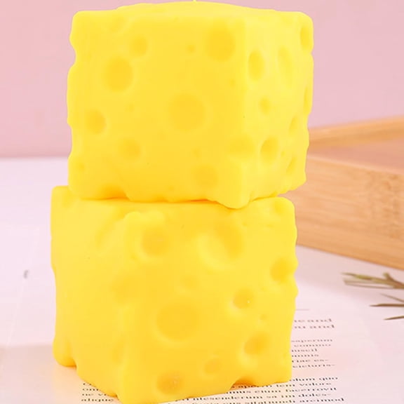 Cheese Squishy Toy 1.6 Inch, Cute Slow Rising Stress Relief Squeeze, Soft Decompression Gift for Kids Girls, Fun Sensory Fidget Toy, Squishy Chees