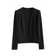 thumbnail image 2 of ChaoHeng Women's Fashion Casual and Comfortable Blouses Solid Color Long Sleeved Cardigan,Sweatshirts for Women Under $10.00(Black,XXXXXL), 2 of 3