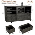 thumbnail image 6 of Modfurne 2 Drawer Lateral File Cabinet with Lock, Rolling Filing Cabinet for Home Office Fits Files Letter/Legal/F4/A4 (Gray), 6 of 8
