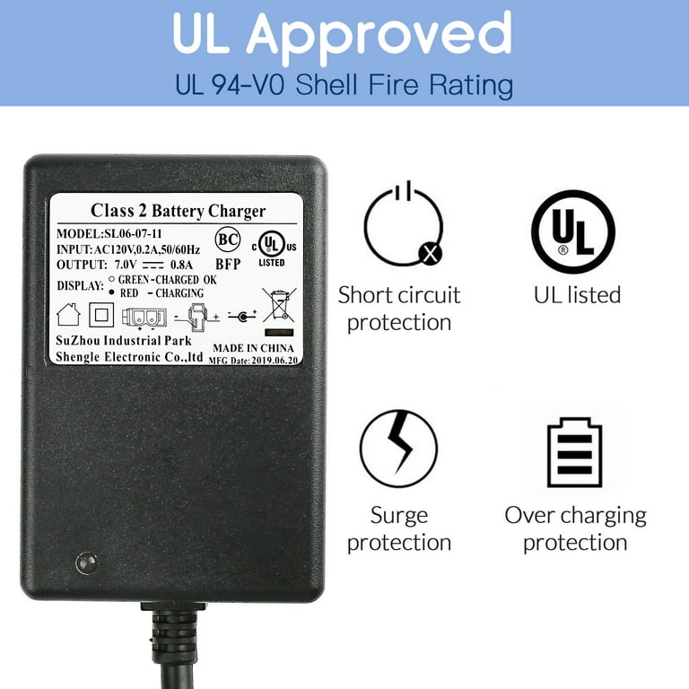 LotFancy Battery Charger for 6V Ride On Car Toys Power Supply