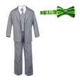thumbnail image 2 of 6pc Baby Toddler Boy Teen Formal Party Suit w/ Satin Bow tie Medium Gray Sm-20, 2 of 4