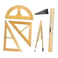 thumbnail image 3 of 5 Pieces Mathematics Rulers Geometry Set Wooden Material Large Size Classroom Teacher Drawing Aid School Supplies, 3 of 9
