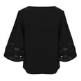 thumbnail image 5 of fartey 3/4 Sleeve Tops for Women Loose Comfy Mesh Patchwork Bell Sleeve V Neck Tshirts Casual Solid Color Lightweight Soft Tees, 5 of 6