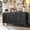 Antique Black + Solid Wood+MDF, variant on Vintage Distressed White Farmhouse Sideboard Buffet Cabinet, 4 Decorative Curved Doors Closed Storage Credenza Cupboard,63'' Large Accent Console Cabinet for Entryway, Living Room, Kitchen, Bedroom