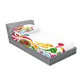 thumbnail image 2 of Ambesonne Paisley Fitted Sheet & Pillow Sham Set, Retro Floral Leaf Art, Twinxl, Multicolor, 2 of 2