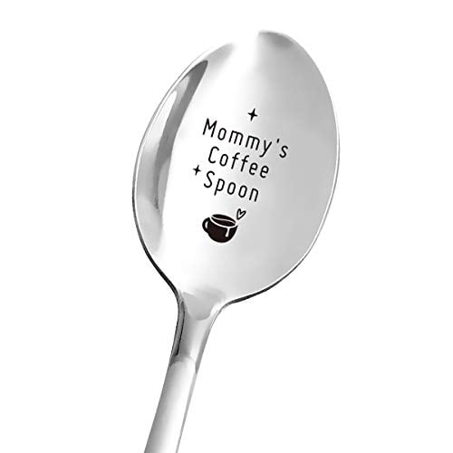 Funny Coffee Spoon Engraved Stainless Steel Moms Coffee Spoon Mom Gift from Daughter Son Husband Best Mom Gifts Mom Mothers Day/Birthday/Christmas Gifts Gifts for Coffee Lovers Women