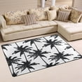 thumbnail image 2 of Hawaiian Palm Tree Black Area Rugs Colorful Large Non-Slip Floor Mat Decorative Carpets Doormat for Kitchen Living Dining Dorm Playing Room Bedroom 60 x 39inch, 2 of 7