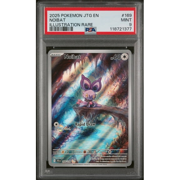 2025 Pokemon Journey Together Noibat Illustration Rare Holo Trading Card PSA 9 #169