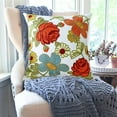 thumbnail image 3 of Yooshoverk Farmhouse Embroidered Pillow Cover 17.7x17.7in | Floral Cotton Polyester Throw Pillow Case for Sofa & Living Room Decor | Rustic 3D Botanical Cushion Cover with Plush Filling, 3 of 6