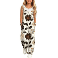 thumbnail image 2 of Coerni Boho Floral Jumpsuits for Girls Adjustable Spaghetti Strap Harems Rompers Summer Plus Size Casual Overalls with Pockets, 2 of 4