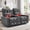 Grey, variant on GEEYOO Loveseat Recliner Sofa with Massage and Heating,2 Seater Manual Recliner with Cup Holders and Storage Drawer PU Leather Recliner Sofa with Charge Ports for Living Room,Light Brown
