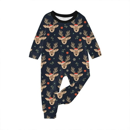

Family Photo Outfits Christmas For Set Long Sleeve T Shirt And Pants Baby Soft Fashion Style Holiday Casual Pajamas Set Navy 6 Months - 9 Months