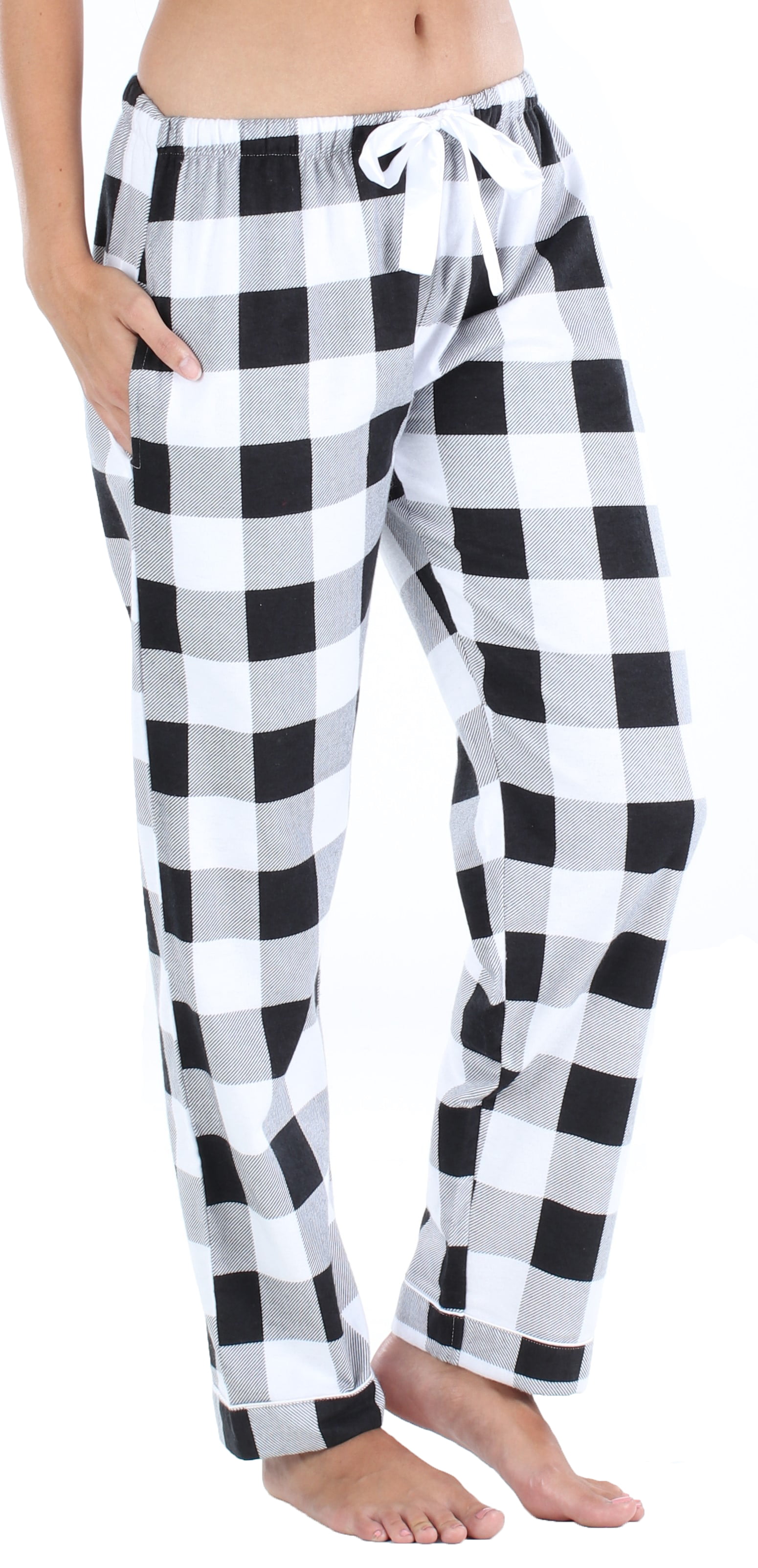 PajamaMania Women's Cotton Flannel Pajama PJ Pants with Pockets 