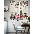 thumbnail image 4 of Christmas Sheer Curtains 63 Inch Length 2 Panels Set Window Treatments, Xmas Snowman Truck Snowflake Tree Balls Rustic Rod Pocket Semi Curtains for Living Room/Bedroom/Kitchen Décor, 104"W x 63"L, 4 of 7