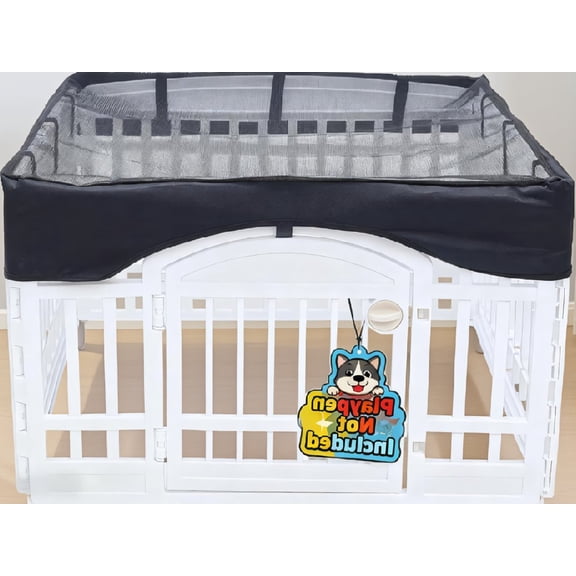 1-Pack 36x36 Inch Dog Playpen Top Cover, Fits 4-Panel Pet Pen, Indoor Outdoor Puppy Enclosure , Black