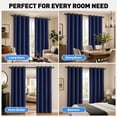thumbnail image 3 of Blue Blackout Curtains 52 x 84 inch, Thermal Insulated Grommet Black Curtains Set of 2, Noise Reduce Room Darkening Drapes for Bedroom, Living Room, Privacy Protection & Energy Saving, 3 of 7