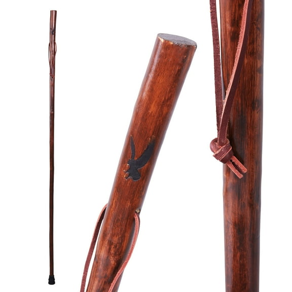 55 in Rustic Wood Walking Stick, Traditional Style Handle, for Men & Women, Trekking Pole, Hiking Pole, Walking Sticks