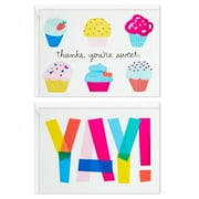 Hallmark Blank Congrats and Thank-You Notes, Cupcakes and Yay, 50 ct.