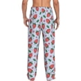 thumbnail image 2 of Bixox Men's Strawberries Patterned Pajama Pants with Pockets Lounge Clothes for Home, 2 of 5