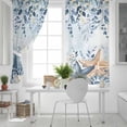 thumbnail image 5 of Blue Eucalyptus Coastal Blackout Curtains for Bedroom, Beach Starfish Shell Nautical Ombre Thermal Insulated Kitchen Drapes with Grommets, Light Blocking Window Treatment, 2 Panels 42" x 45", 5 of 7