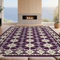 thumbnail image 2 of Design&I 5'x7' Washable Area Rug Boho Abstract Lattice Geometric Watercolor Ombre Gradient Purple Flowing Dynamic for Dining Room, Under Table, Home Office, Snag-Free, Skid-Resistant, 2 of 7