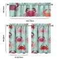 thumbnail image 6 of Kitchen Curtains 36 Inch Short - 3 Panel Set, Crab Sea Life Theme, Rod Pocket Window Curtain, 100% Polyester for Tropical Farmhouse Kitchen, Nautical Decor, Easy Wash, 6 of 6