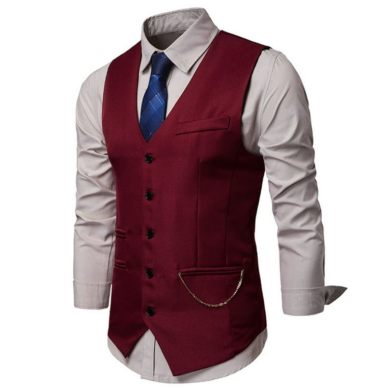 Bglddue Retro Black Mens Vest Velvet Wedding Waistcoat