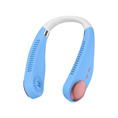 

Ziloco fan Portable Hanging Fan Hands Free Bladeless Fan With Three Wind Speeds And 7 Color Ambient Light 360° Cool Rechargeable Fans Wearable Leafless Hanging Neck