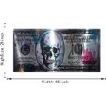 thumbnail image 6 of HFDF Retro Skull Dollar Bill Canvas Art Prt, 48"W x 24"H,, Green, Black, Wood , Waterproof, Landscape, Glossy Fish, Perfect for Livg Room, Bedroom, Kitchen, Office, Bar 10x8inch Framed, 6 of 6