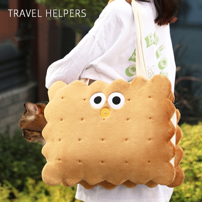 Cartoon Biscuit Shape Backpacks for Dogs Puppy Tote Bags Backpack Pet Bag Cat Carriers Bag Small Dog Carriers Supplies