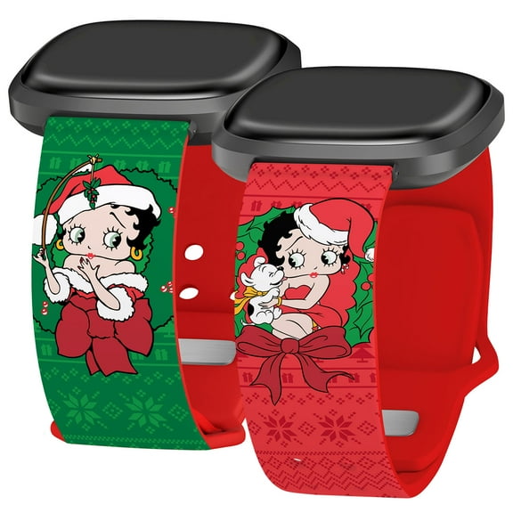 Betty Boop Christmas HD Watch Band Compatible with FitBit Versa 3 & Sense (20mm Long Naughty Betty) by Affinity Bands