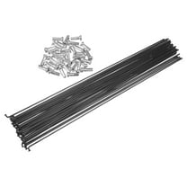 36 Pcs Bicycle Carbon Steel Spokes 14G Bike Spoke 297mm Length with Nipples for Most Bicycle Black