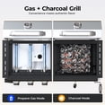 thumbnail image 4 of Flintex Propane Gas and Charcoal Grill Combo, Dual Fuel Outdoor BBQ Grill Stainless Steel Lids for Patio Garden Picnic Backyard Barbecue Cooking, 4 of 7