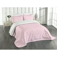 thumbnail image 3 of Ambesonne Geometric Quilted Bedspread Set 3 Pcs, Vintage Floral Love, King Size, Pale Pink, 3 of 5