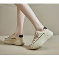 thumbnail image 4 of Platform Sneakers High Heel Sneakers for Women Wedge Sneakers Leather Upper Fashion Lace up Sneakers Increasing 1.78 inch, 4 of 12