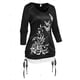 thumbnail image 2 of Camiseta con Estampado de Flores y Mariposas en Talla Extra Rosegal  Mangas largas de talla grande, 2 of 5