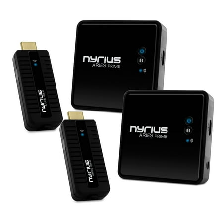 Nyrius ARIES Prime Wireless Video HDMI Transmitter & Receiver for Streaming HD 1080p 3D Video & Digital Audio from Laptop, PC, Cable, Netflix, YouTube, PS4, Xbox One to HDTV - NPCS549 (Pack of