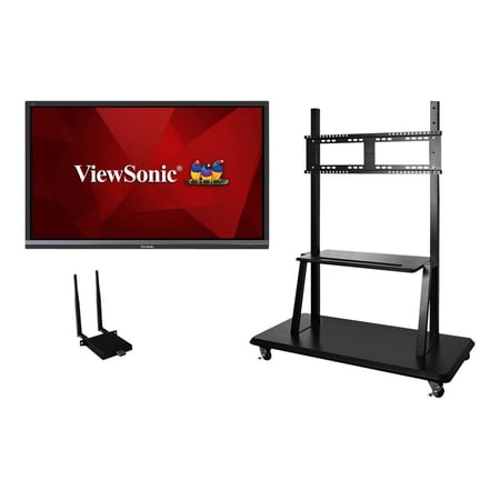 UPC: 0766907002553 | ViewSonic ViewBoard IFP6550-E2 – 65  Diagonal Class LED-backlit LCD display – interactive – with built-in media player and touchscreen (multi touch) – 4K UHD (2160p) 3840 x 2160 – with ViewSonic LB-WIFI-001 Dual Band Wireless Module  ViewSonic VB-STND-001 Mobile Trolley Cart