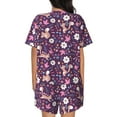 thumbnail image 3 of Lsque Cute Squirrel Floral Women's Short-Sleeved Pajama Set - 2 Piece Soft and Lightweight Sleepwear Set-Medium, 3 of 9