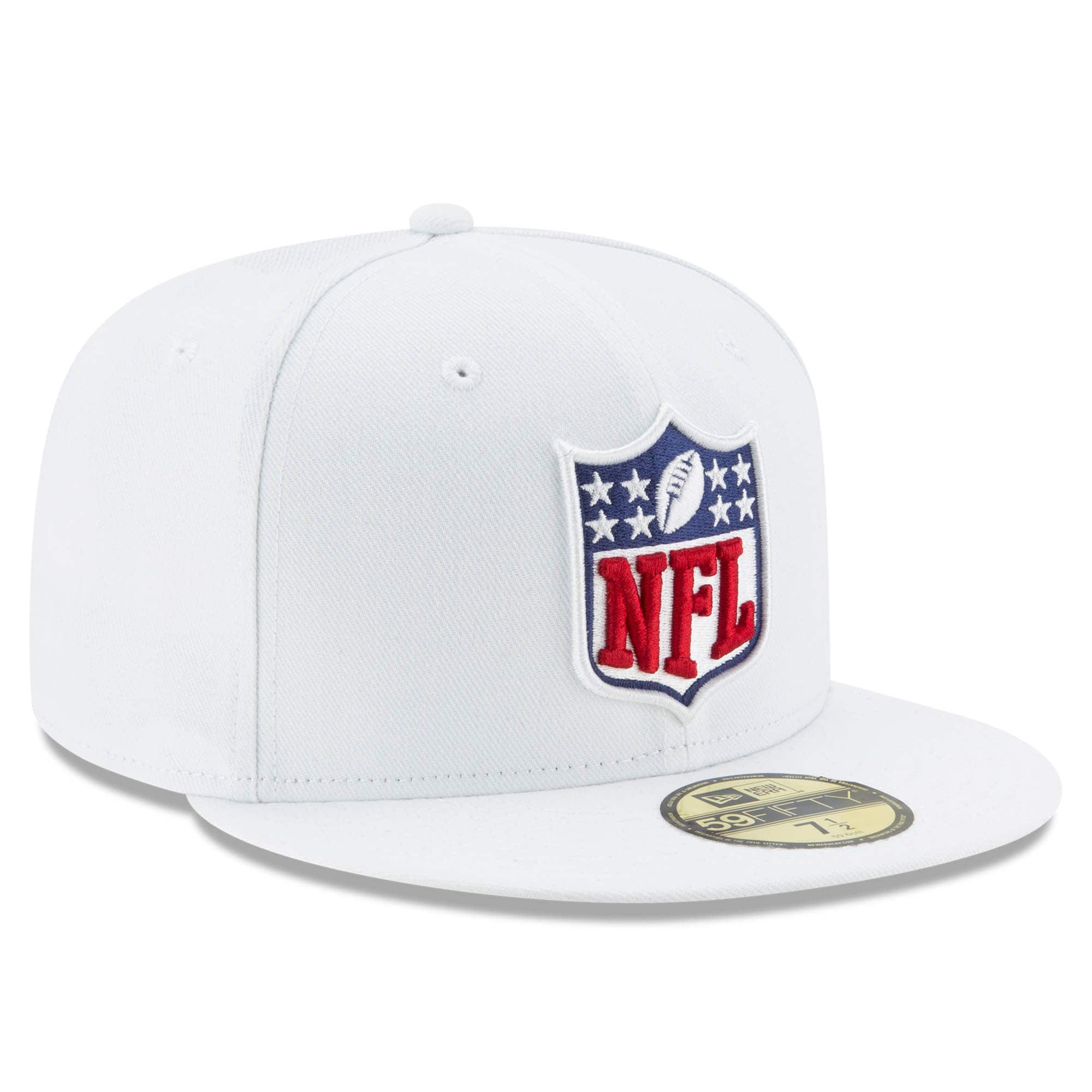Men S New Era White Nfl Shield Logo 59fifty Fitted Hat Walmart Com