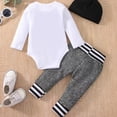 thumbnail image 6 of Staki Newborn Outfit Boy with Hat Baby Boy Clothes Set Bodysuit Top Suspender Pants Hat Newborn 3pcs Outfit 12 18 Months(White, 12-18 Months), 6 of 6