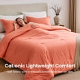 thumbnail image 3 of Sleep Zone 85gsm Cationic Microfiber Comforter Set, Luxury Ultra Soft All Season Bedding, Queen Coral, 3 of 11