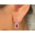 thumbnail image 3 of Divine Creation 925 Sterling Silver 2 Ct Pear Cut Pink Ruby Lever Back Womens Drop Earrings 14K White Gold Plated For Women's, 3 of 3
